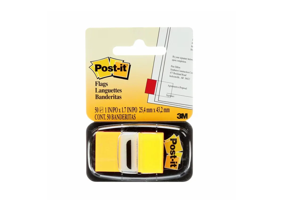 3M Post-it Flags Yellow 680-5 25mmx43mm 50 flags-dispenser