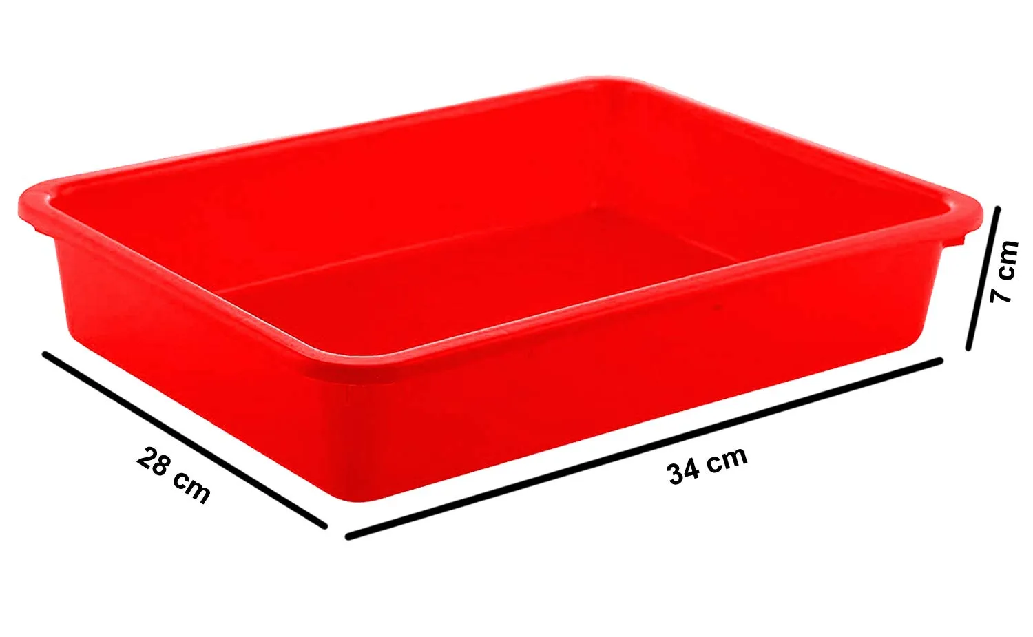 Kuber Industries Plastic 2 Pieces Medium Size Stationary Office Tray, File Tray, Document Tray, Paper Tray A4 Documents/Papers/Letters/folders Holder Desk Organizer (Blue & Red) CTKTC134827